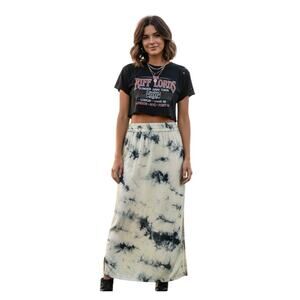Zara Midi Skirt Womens The Batik Skirt Tie-Dyed Elastic Waist Viscose Size Small